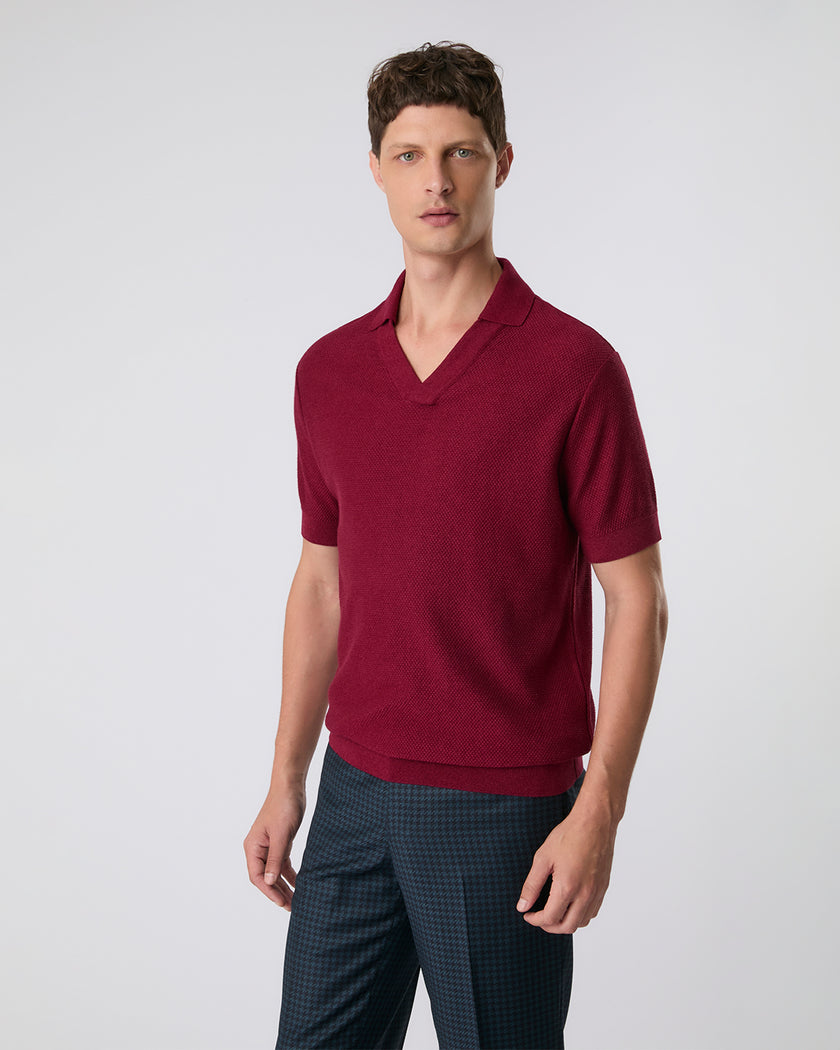 Polo oVerlap bordô
