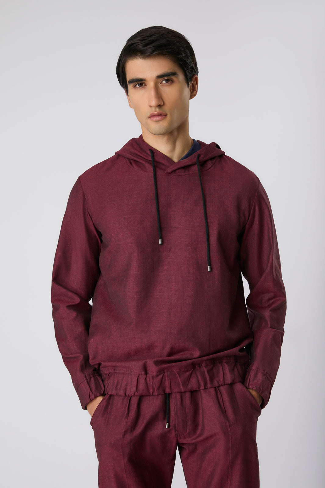 Conjunto napoli linho bordô