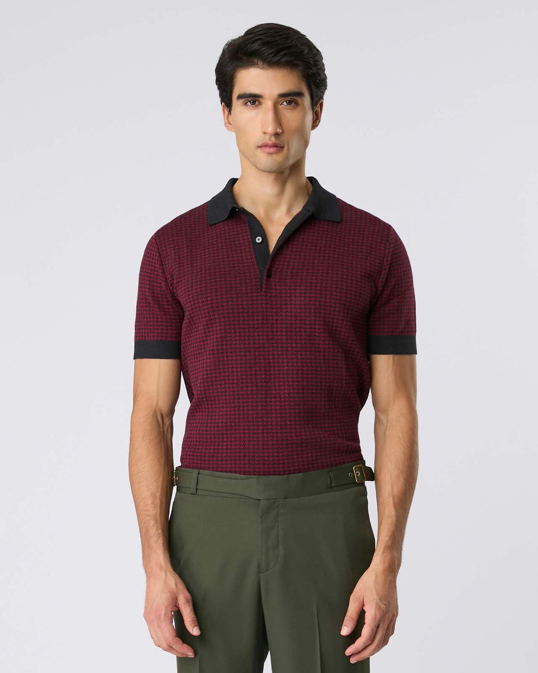 Polo Pied Poule bordô