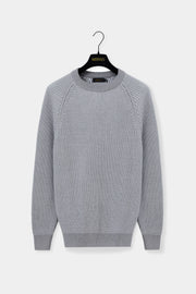 Suéter raglan cinza