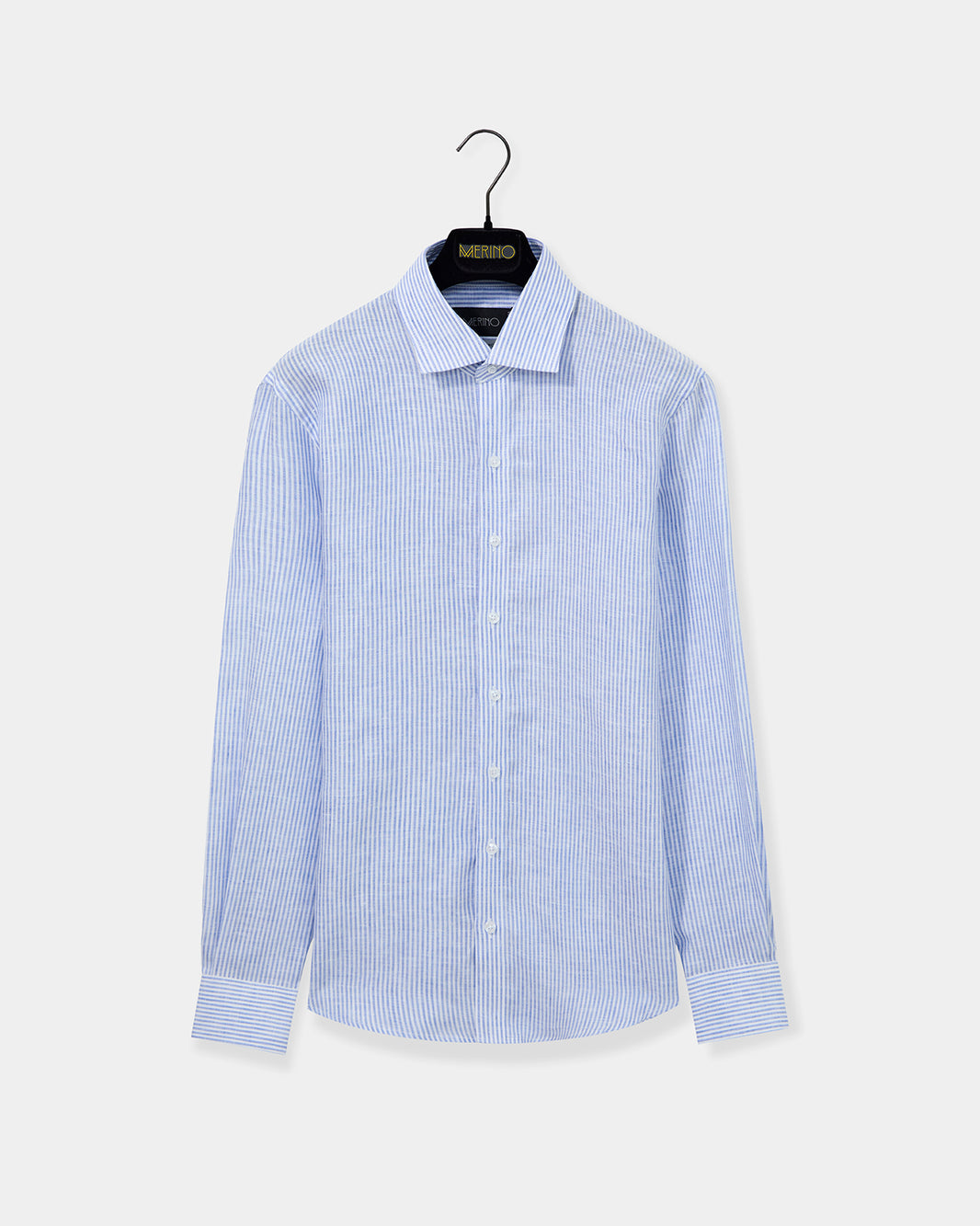 Camisa linho listrada azul