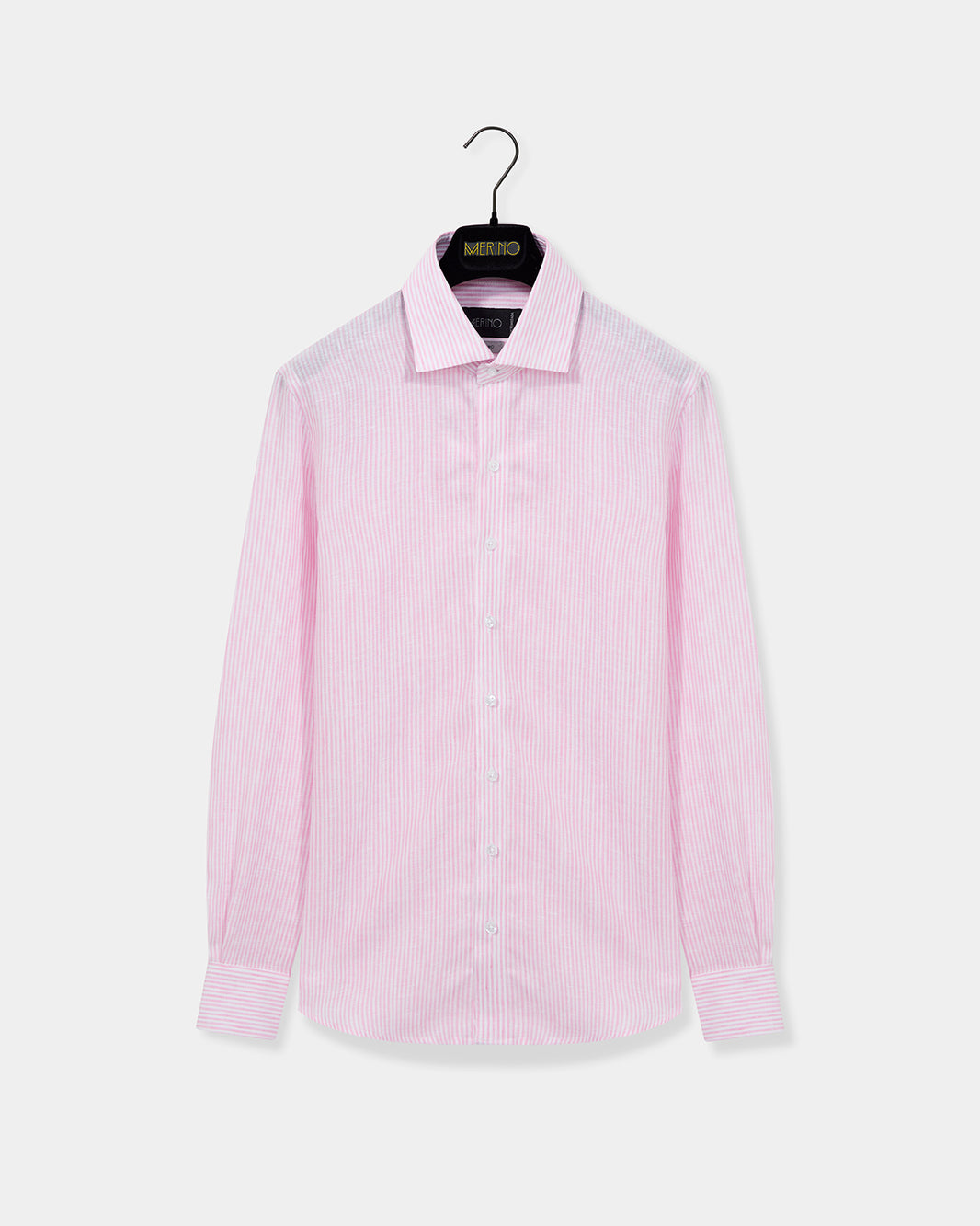 Camisa linho listrada rosa