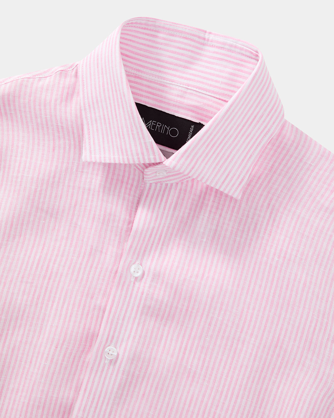 Camisa linho listrada rosa