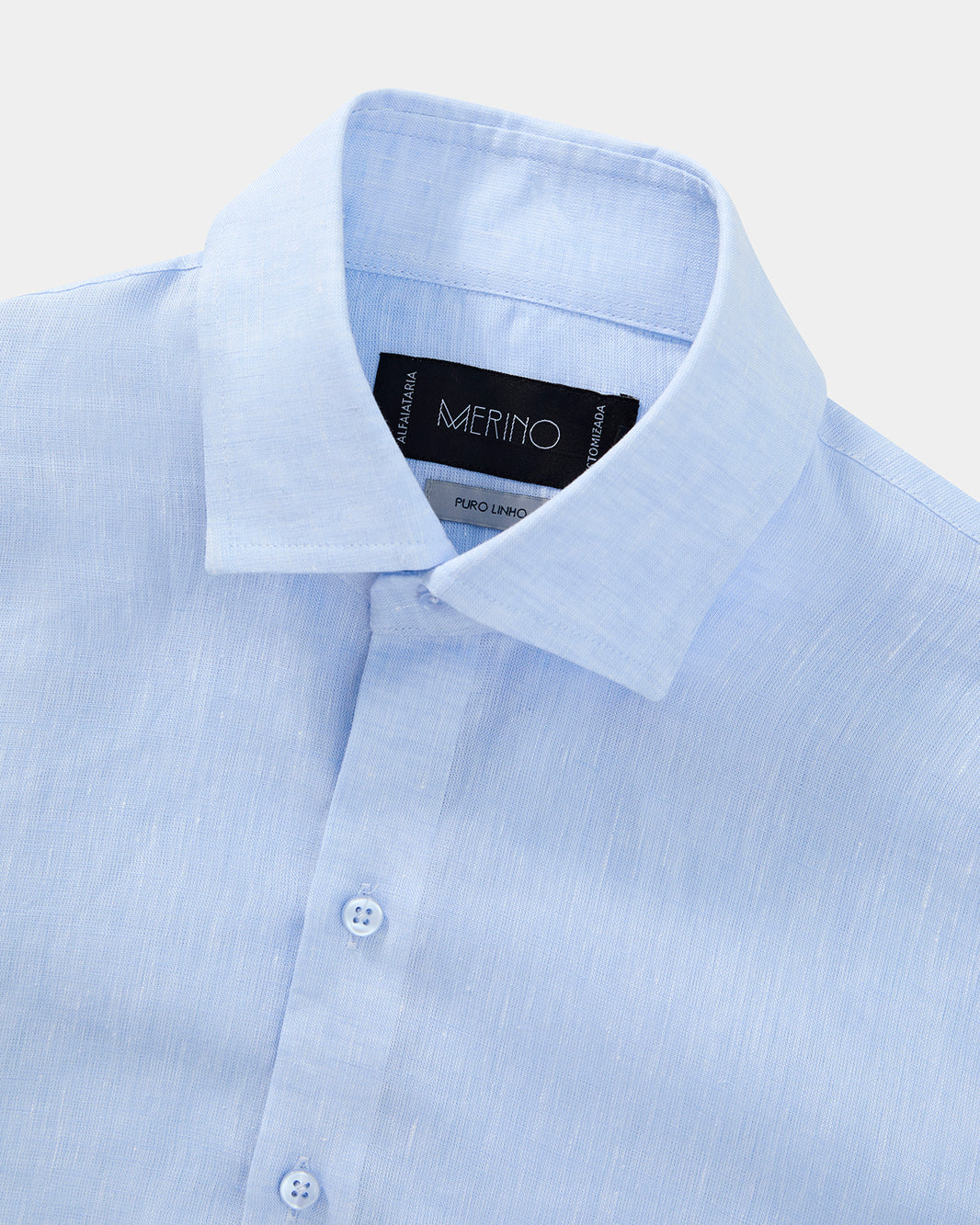 Camisa linho azul celeste