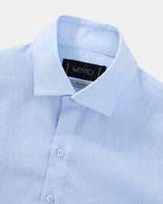 Camisa linho azul celeste