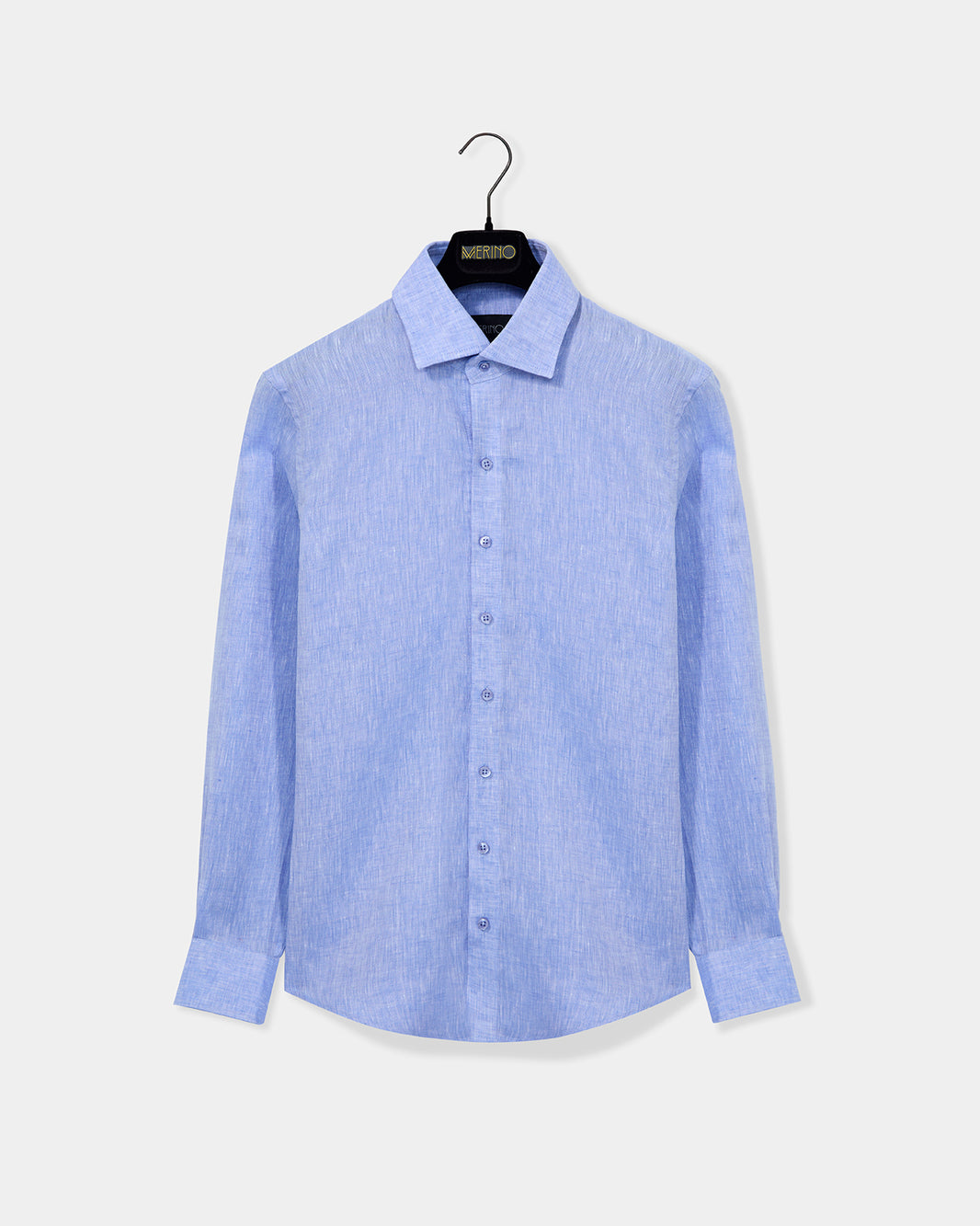 Camisa linho azul médio