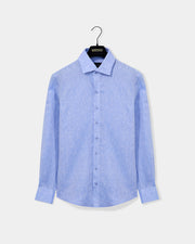 Camisa linho azul médio