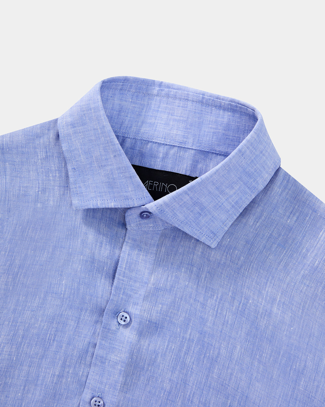 Camisa linho azul médio