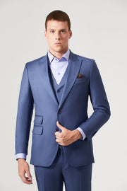 Paletó Lã Super 120 Azul Médio