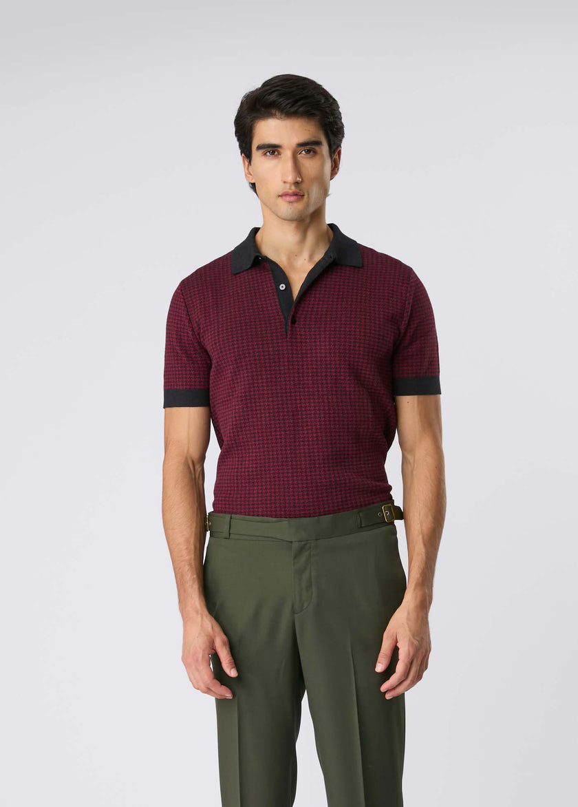 Polo Pied Poule bordô