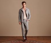 Caban lã fria cinza claro