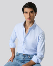 Camisa pima slim azul