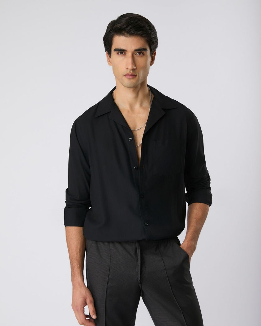 Camisa cubana preta