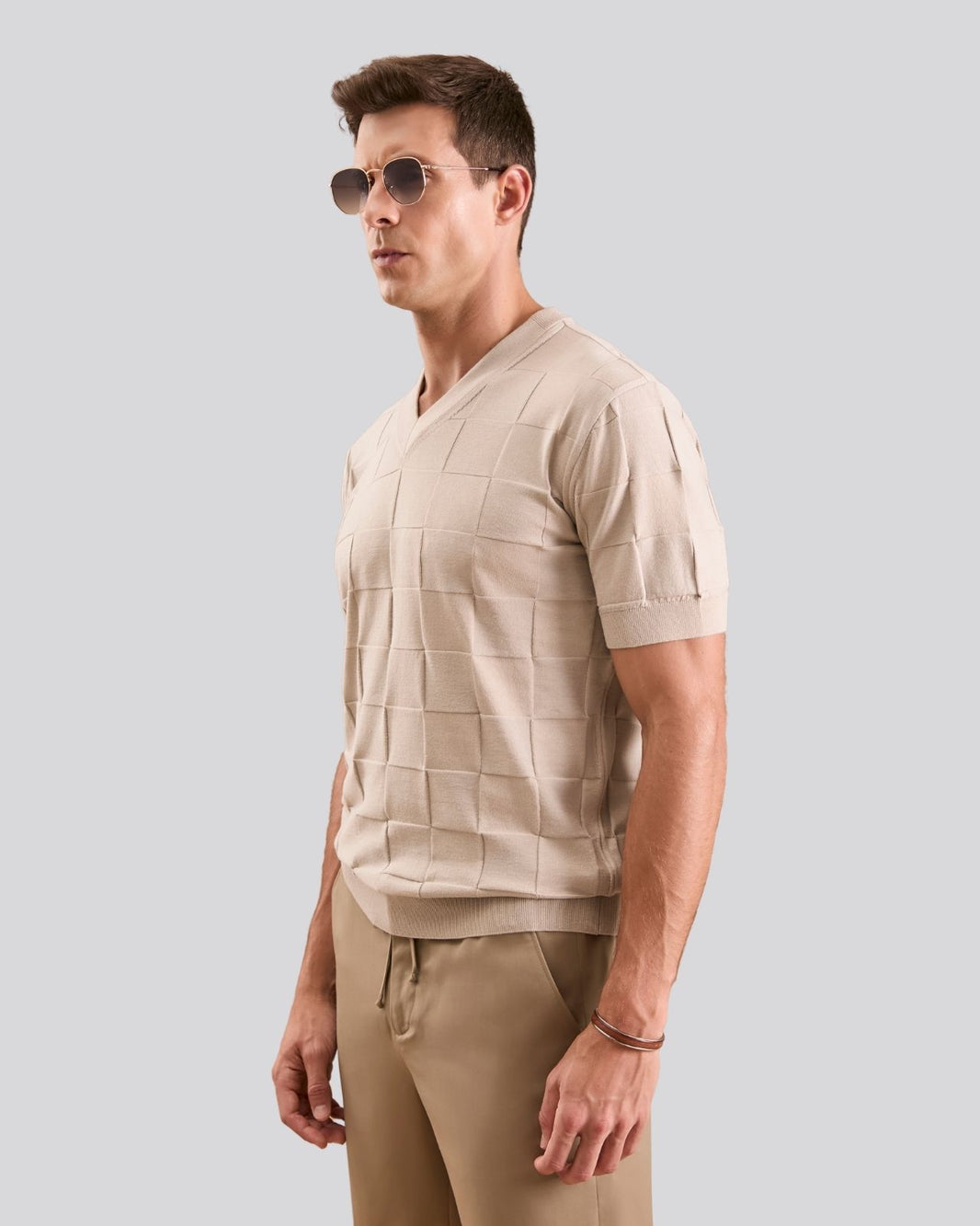 Camiseta Square bege