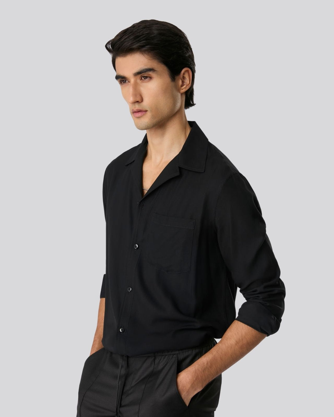 Camisa cubana preta