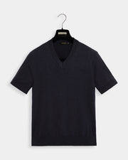 Camiseta Tricô Lisa Azul Marinho