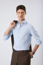 Camisa pima listrada azul claro