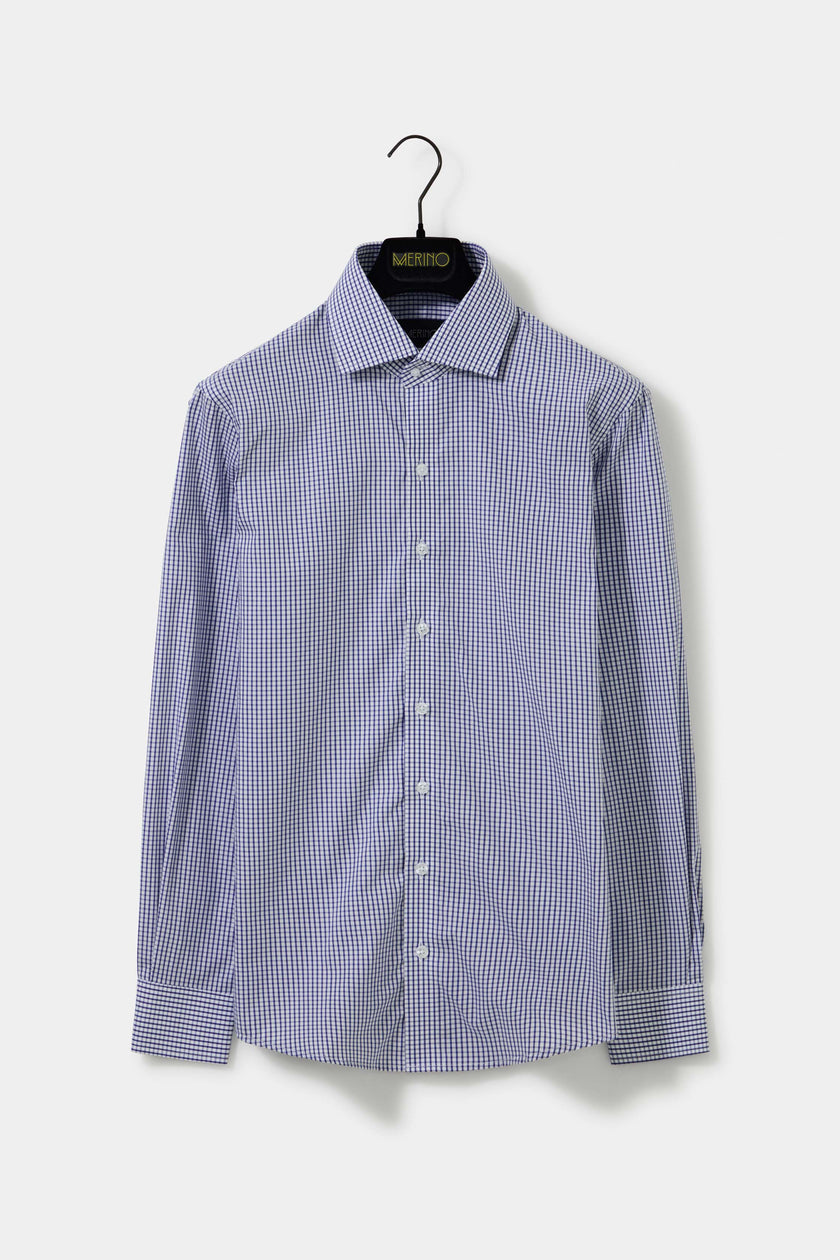 Camisa pima xadrez azul