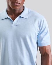 Polo tricô azul claro