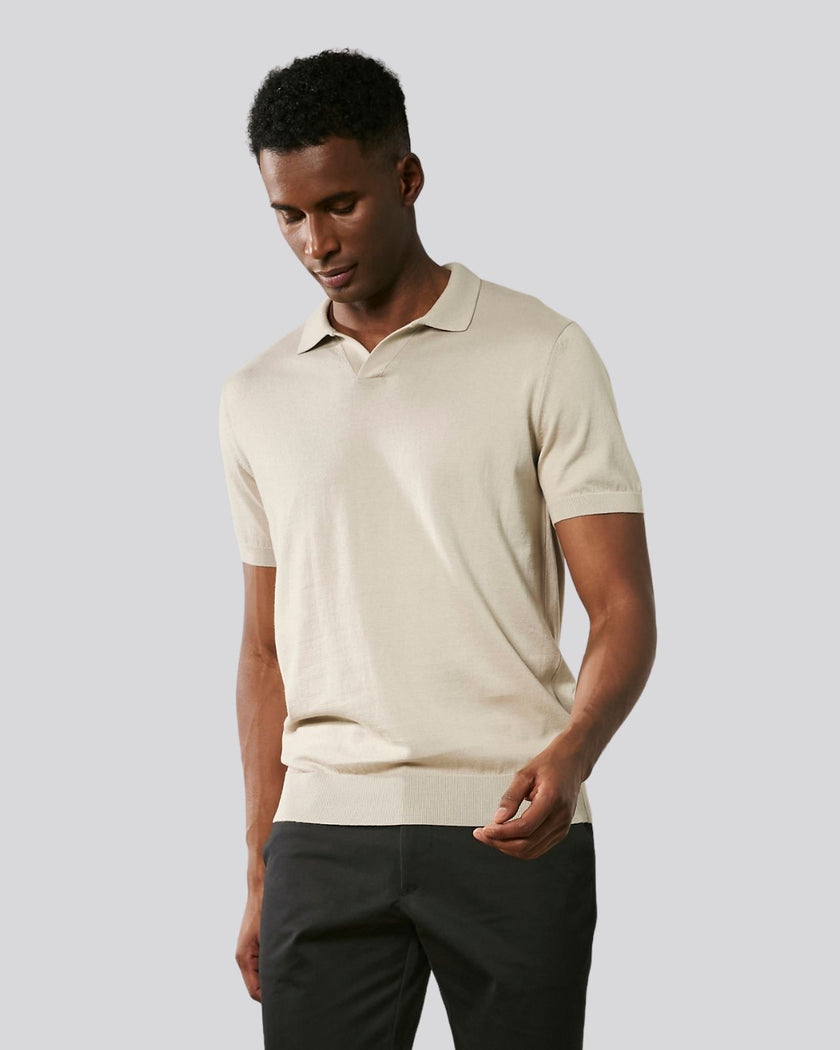 Polo tricô bege