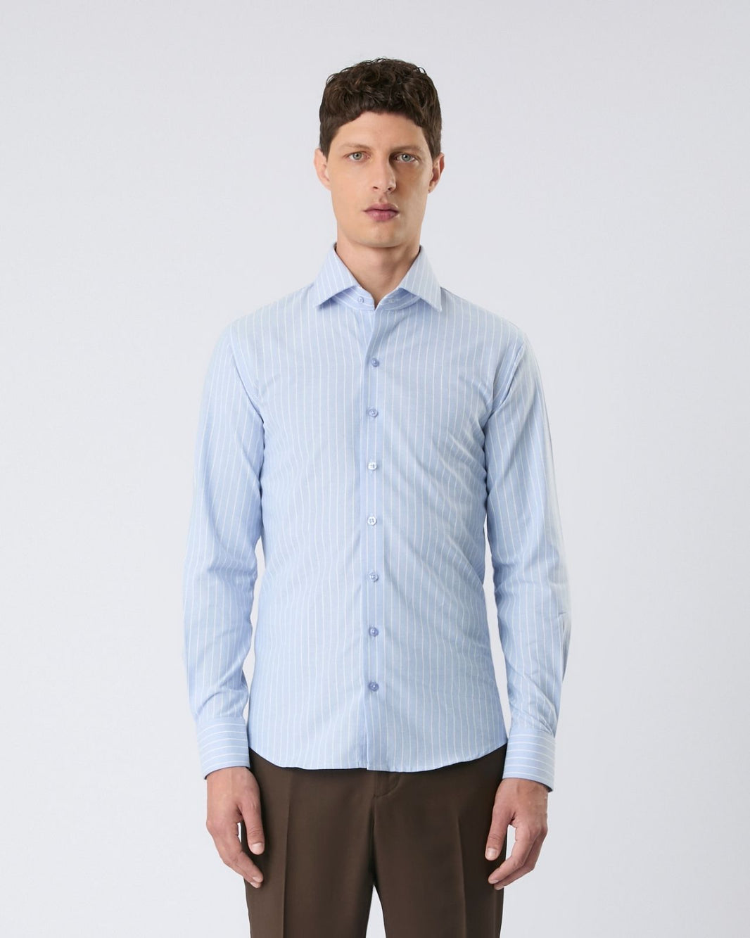 Camisa pima listrada azul claro