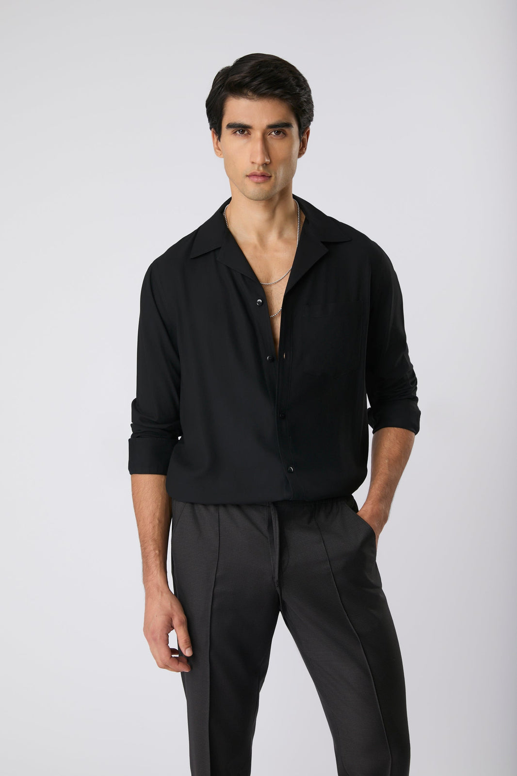 Camisa cubana preta