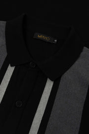 Camisa tricô listra preta