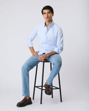 Camisa pima slim azul