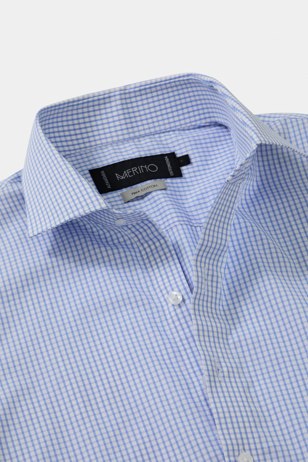 Camisa pima xadrez azul celeste