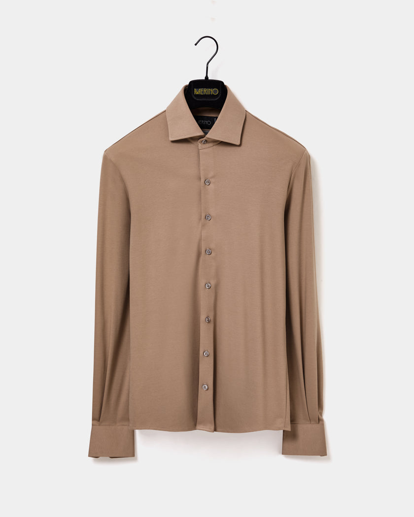 Camisa Pima Malha Cappuccino