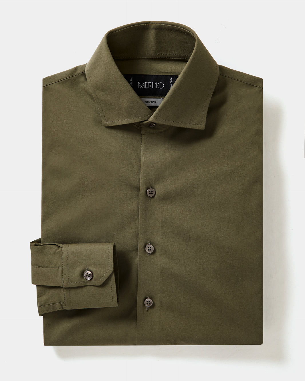 Camisa Stretch Verde Oliva