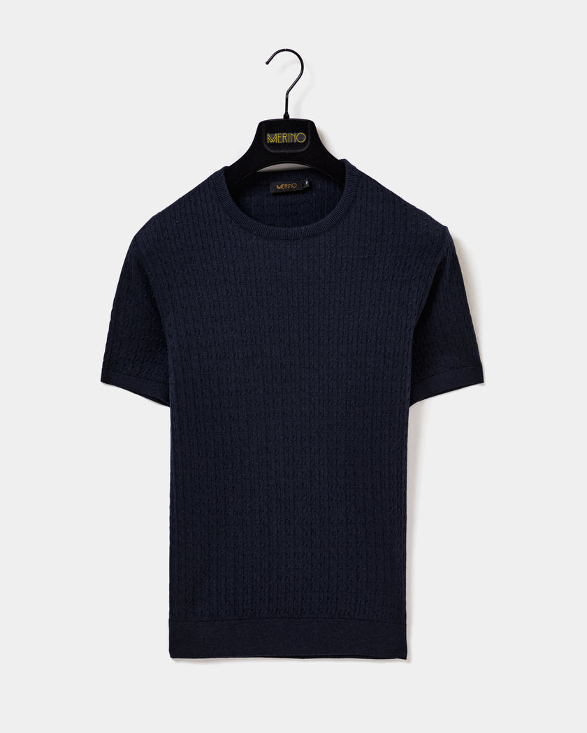 Camiseta Trançada Marinho
