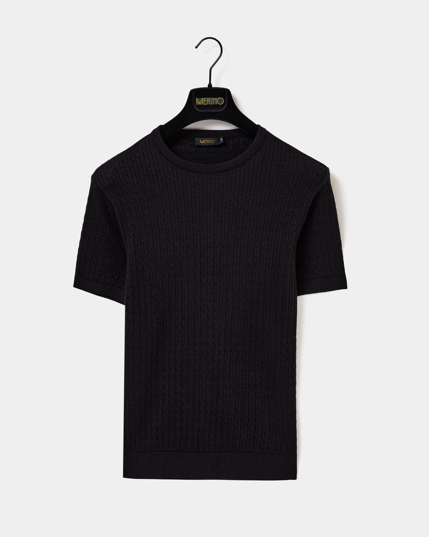 Camiseta Trançada Preta