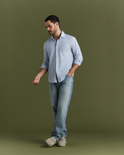 Camisa Tech Listrada Azul