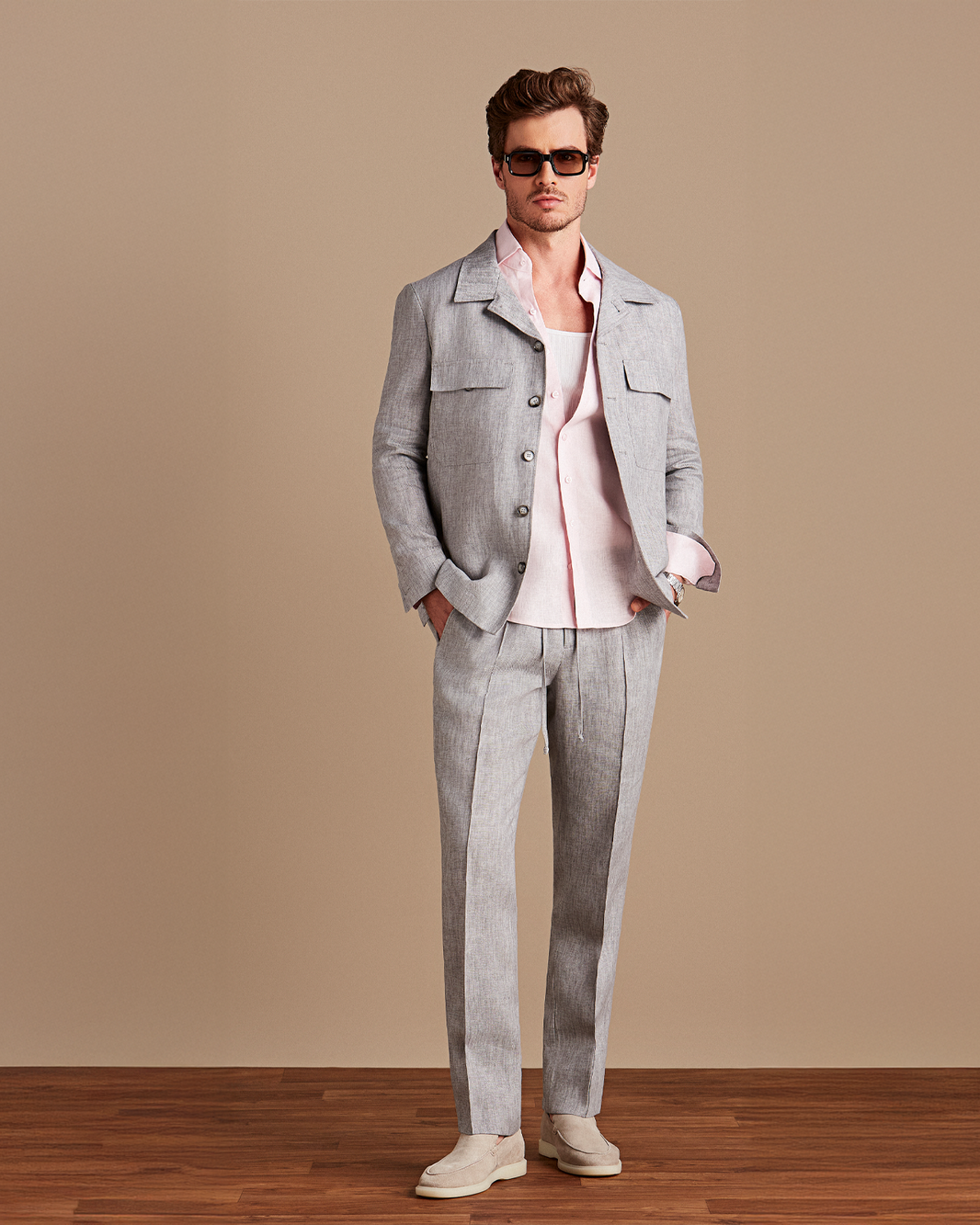 Calça 803 Linho Cinza