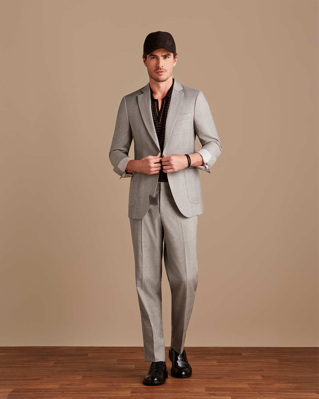 Blazer Principe de Gales Cinza