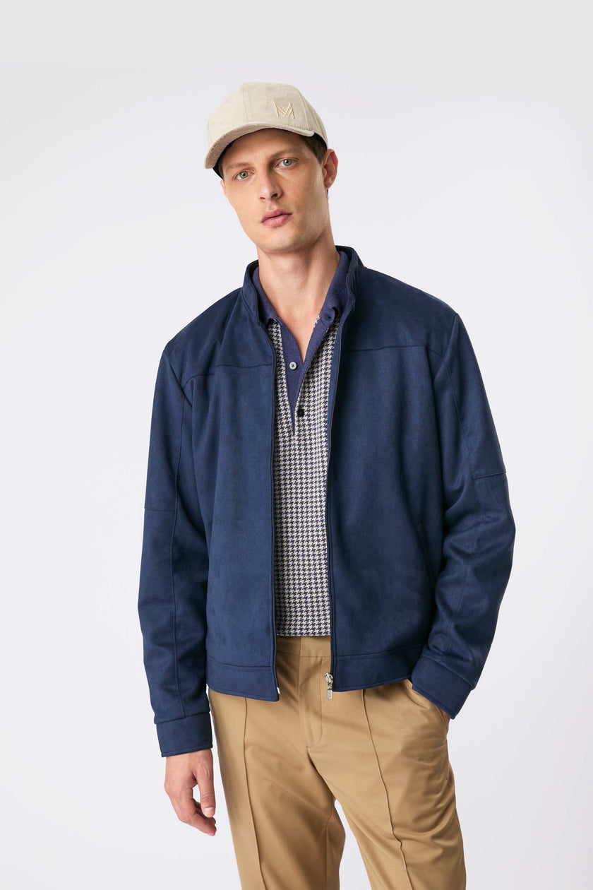 Jaqueta suede azul