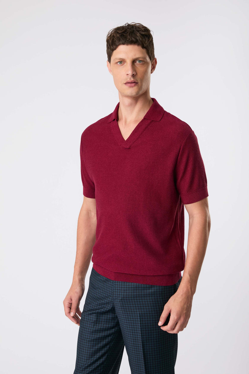 Polo oVerlap bordô