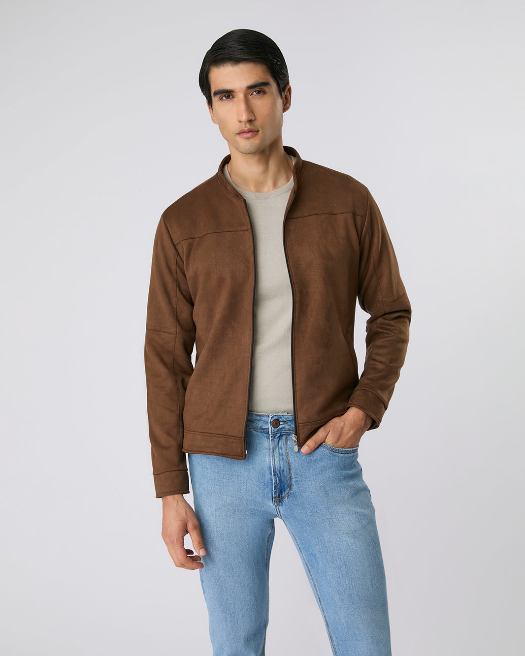 Jaqueta suede marrom