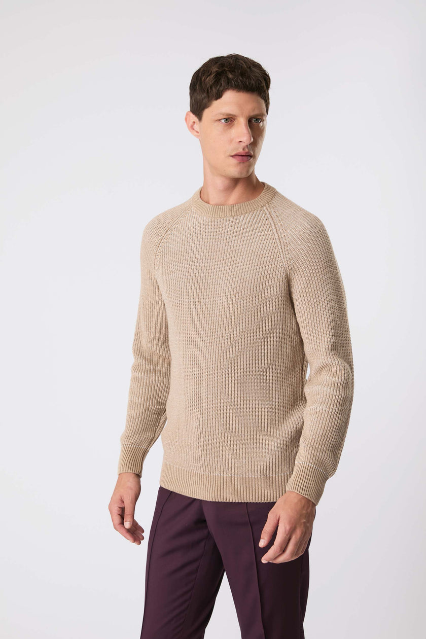 Suéter raglan bege