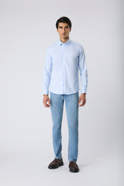 Camisa pima slim azul