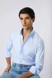 Camisa pima slim azul