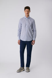 Camisa pima xadrez azul