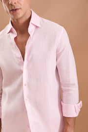 Camisa linho rosa