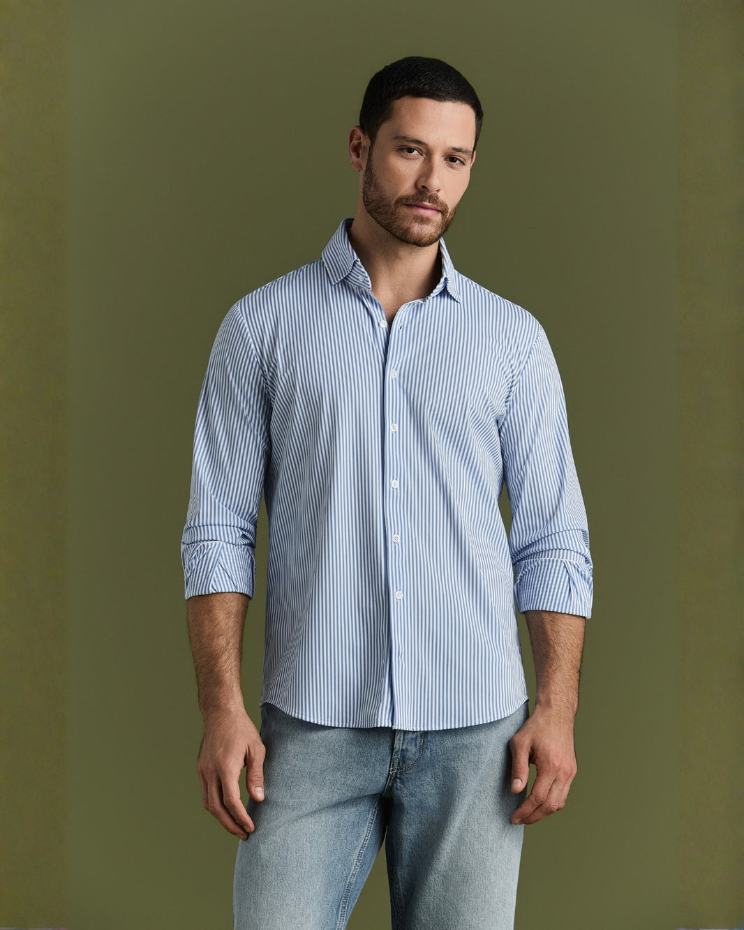 Camisa Tech Listrada Azul