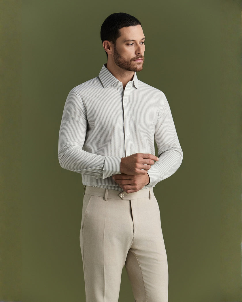 Camisa Listrada Cinza