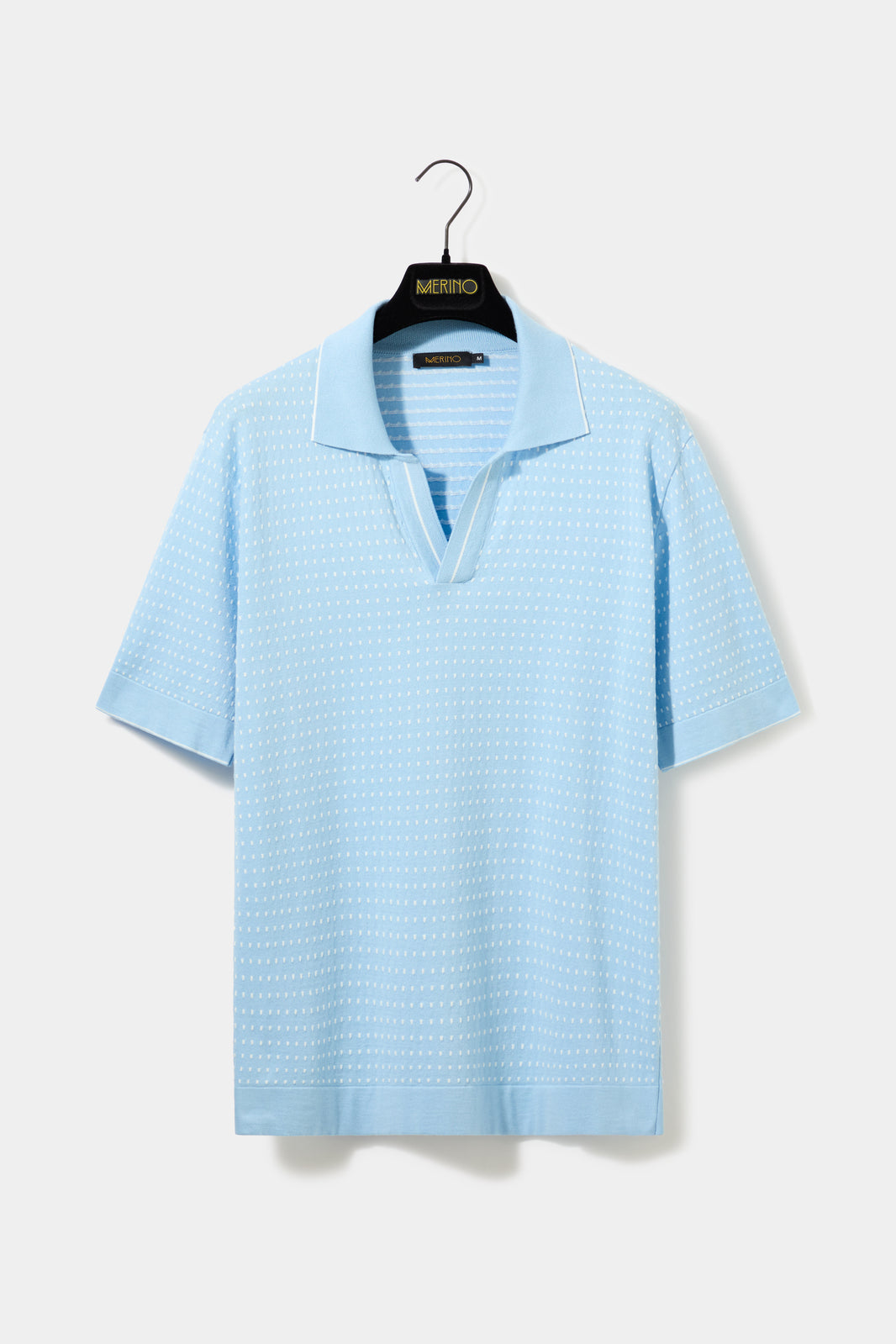 Polo jacquard azul claro