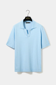 Polo jacquard azul claro