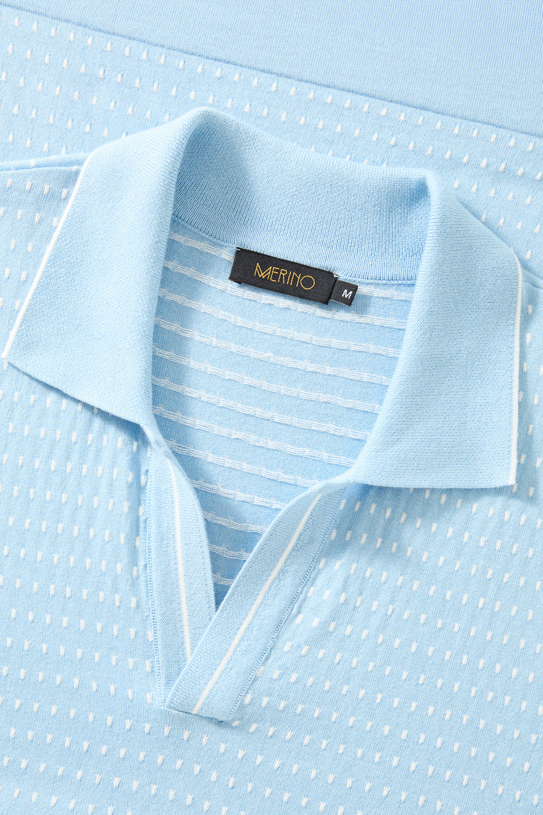 Polo jacquard azul claro