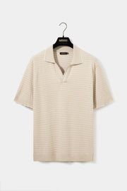Polo jacquard bege
